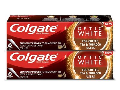 colgate optic white for coffee tea & tobacco users Buy Colgate Optic White Coffee, Tea & Tobacco Stains Toothpaste, 2x75ml  Online in Kuwait