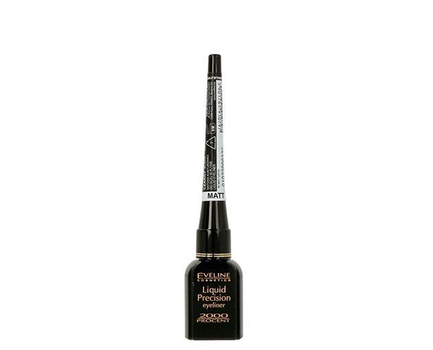 Eveline Cosmetics Liquid Precision 2000 Procent Waterproof Eyeliner - Matt Black