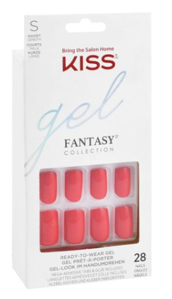 Kiss Gel Fantasy Collection Ready To Wear Gel Short Nails Kgn10