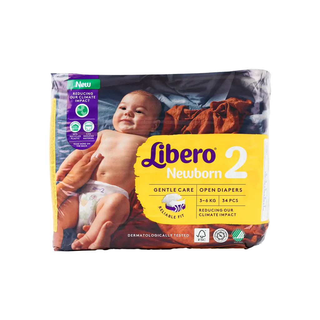 Buy Libero Newborn Baby Diapers, Size 2, 3-6kg, 34 Pieces Online