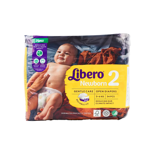 Buy Libero Newborn Baby Diapers, Size 2, 3-6kg, 34 Pieces Online