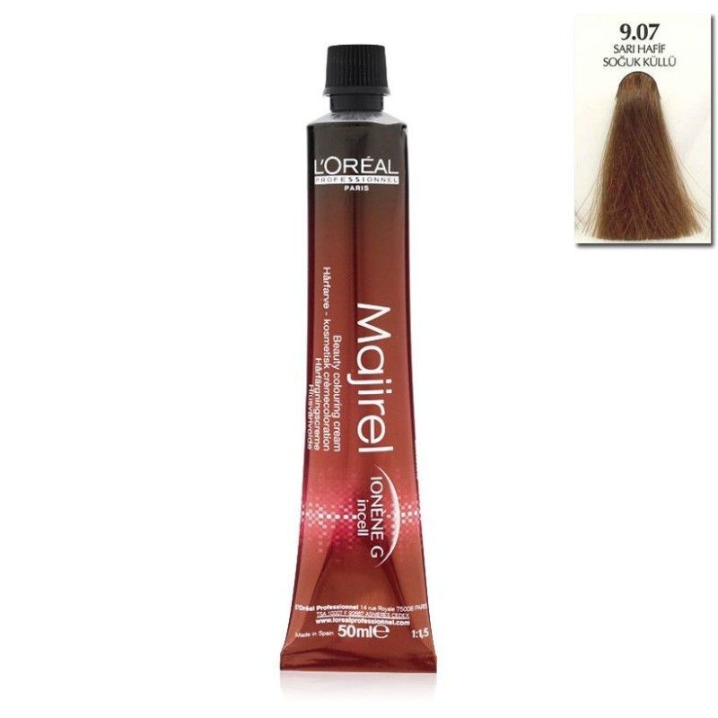 Loreal Majirel Professionnel Hair Dye Color Cream 9.07 Natural Cool Very Light Blonde
