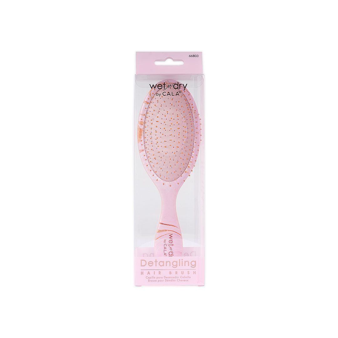 Cala Wet And Dry Detangling Hair Brush Pink Pastel Marble
