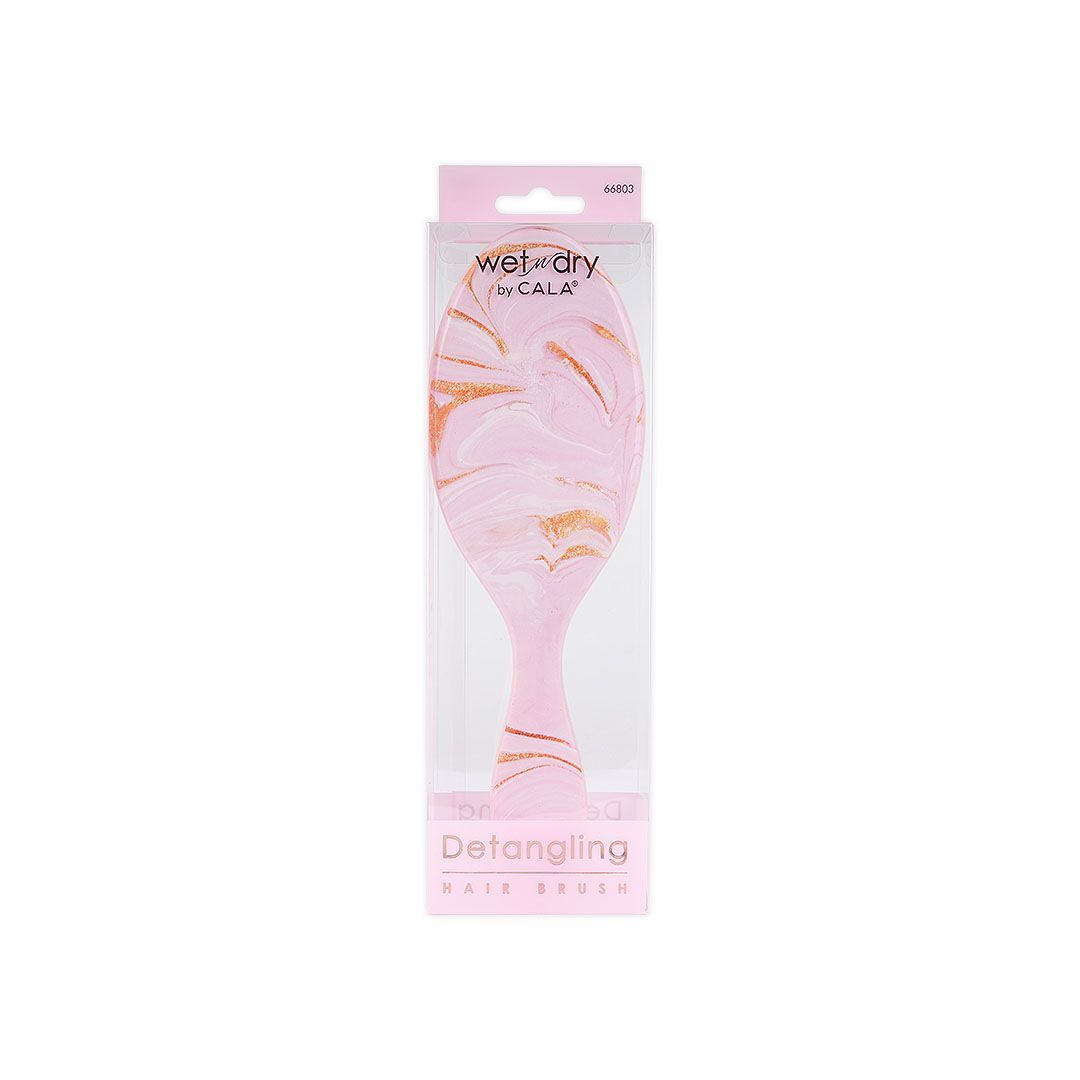 Cala Wet And Dry Detangling Hair Brush Pink Pastel Marble - 11