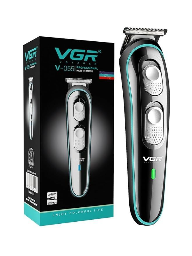 VGR V-055 Professional Corded & Cordless Hair Trimmer For Men, Black
