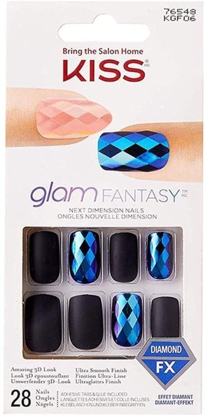 Kiss Glam Fantasy 3D Diamond Nails KGF06, 28 Nails