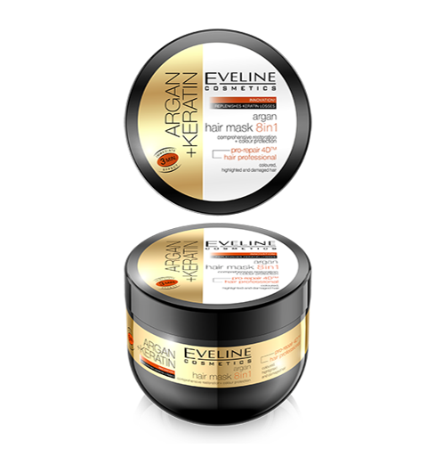 Eveline Argan Keratin Hair Mask 8In1 300 ml