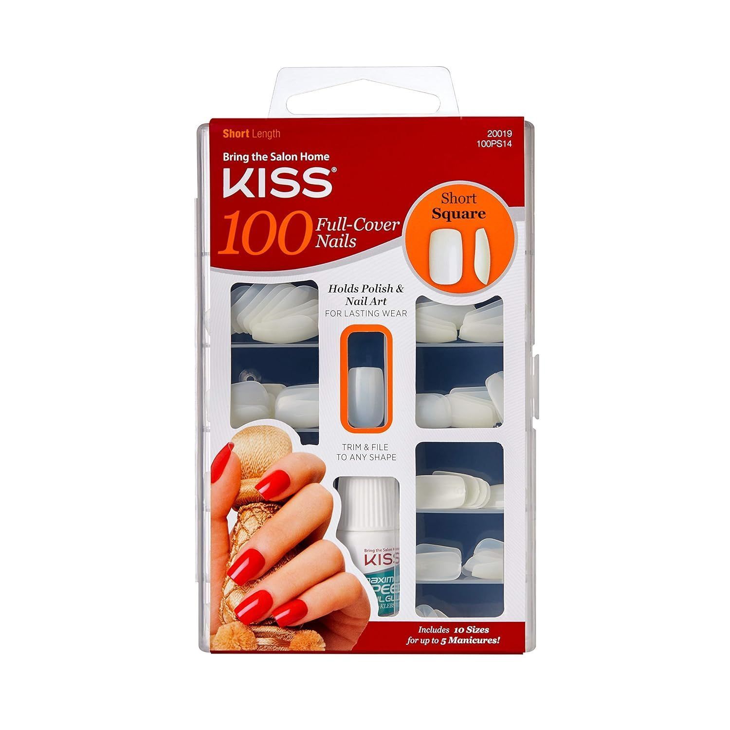 Kiss Full Cover Fake Nails - Short Square, 100 Pieces - 6