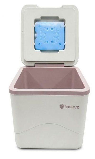 صندوق تبريد من الطوب باللون البيج من Ice Fort FLX بسعة 5 لتر مع علبة ثلج سائل واحدة
