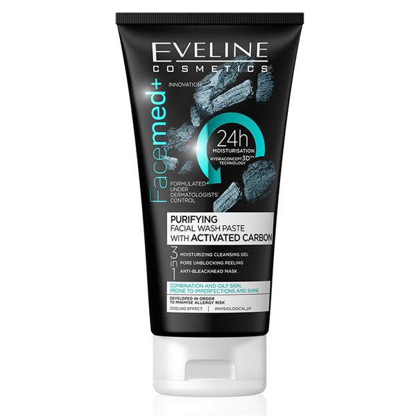 Eveline Facemed Purifing Facial Wash W/Activated Carbon150 Ml
