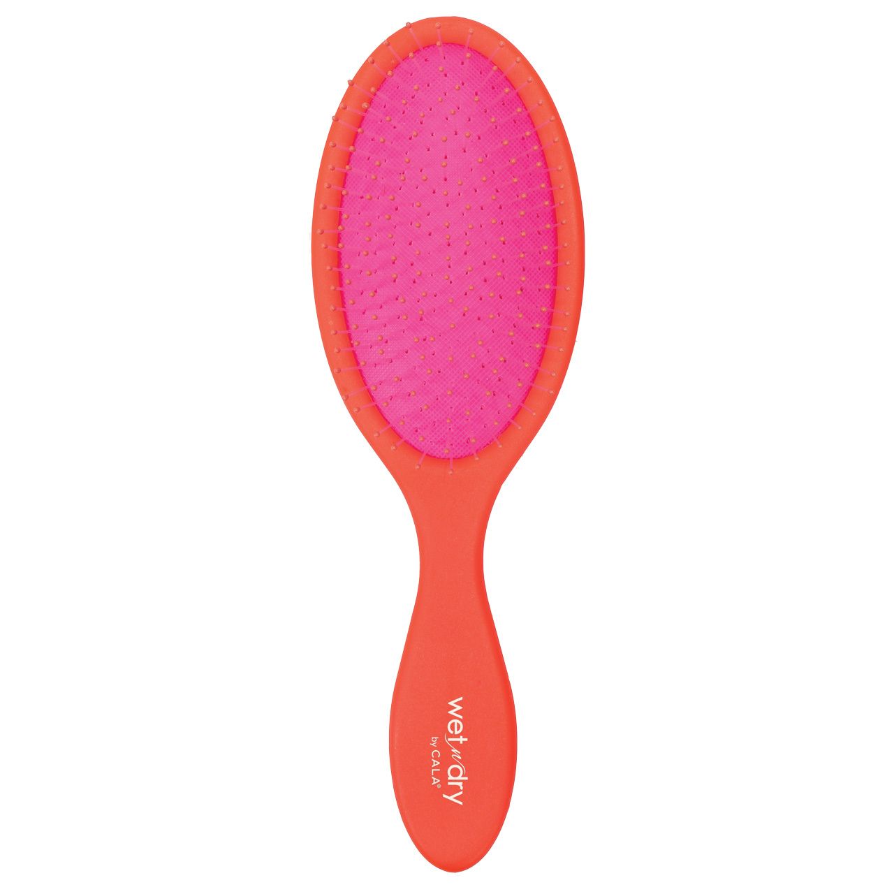 Cala Wet And Dry Detangling Hair Brush Orange With Hot Pink
