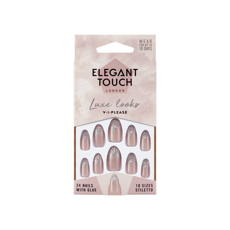Elegant Touch Luxe Looks V-I-Please Nails, 24 Nails