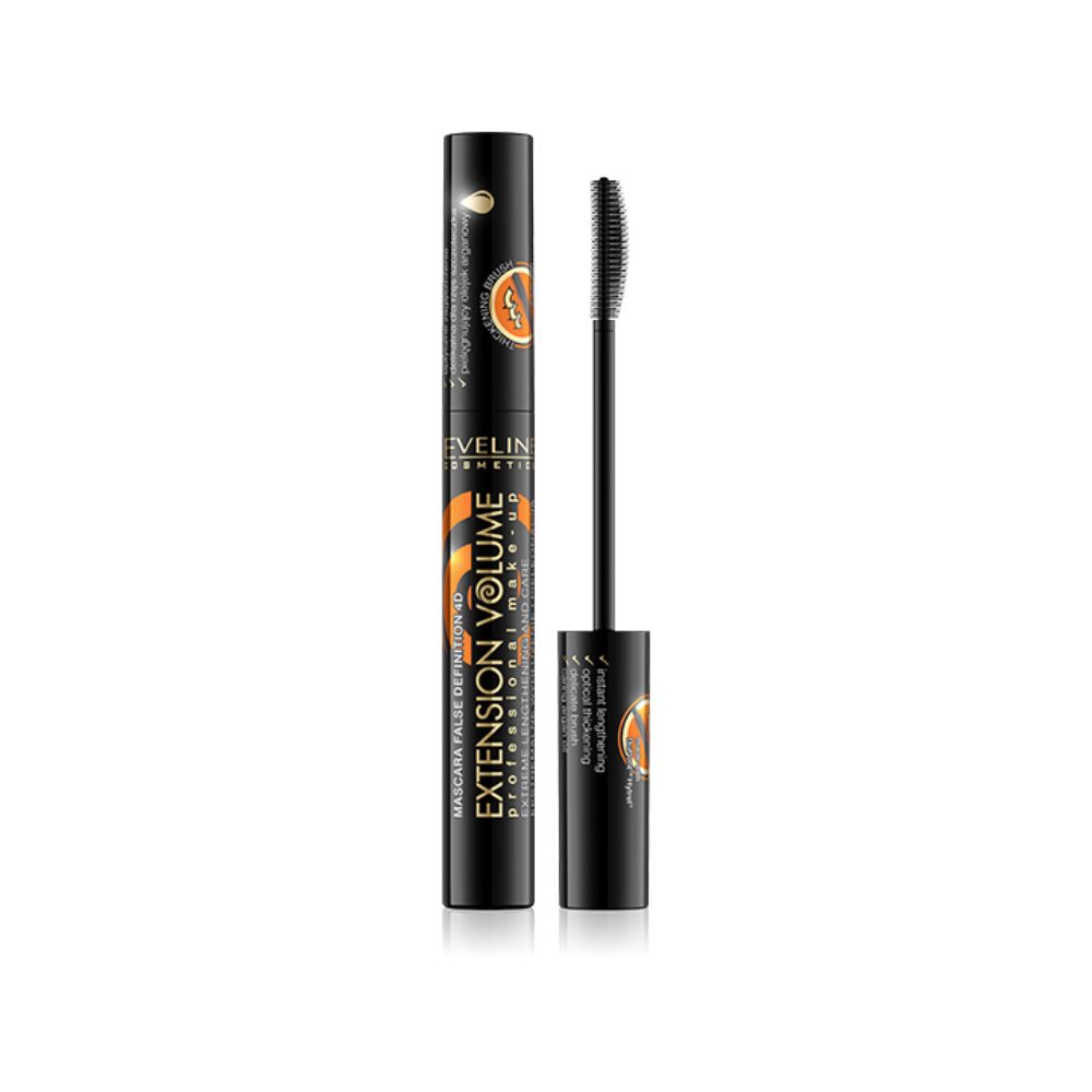 Eveline Make Up Mascara Extension Volume Length & Thickening - Black, 10 ml