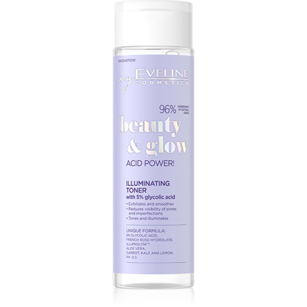 Eveline Beauty & Glow Illuminating Toner with 5% Glycolic Acid, 200ml
