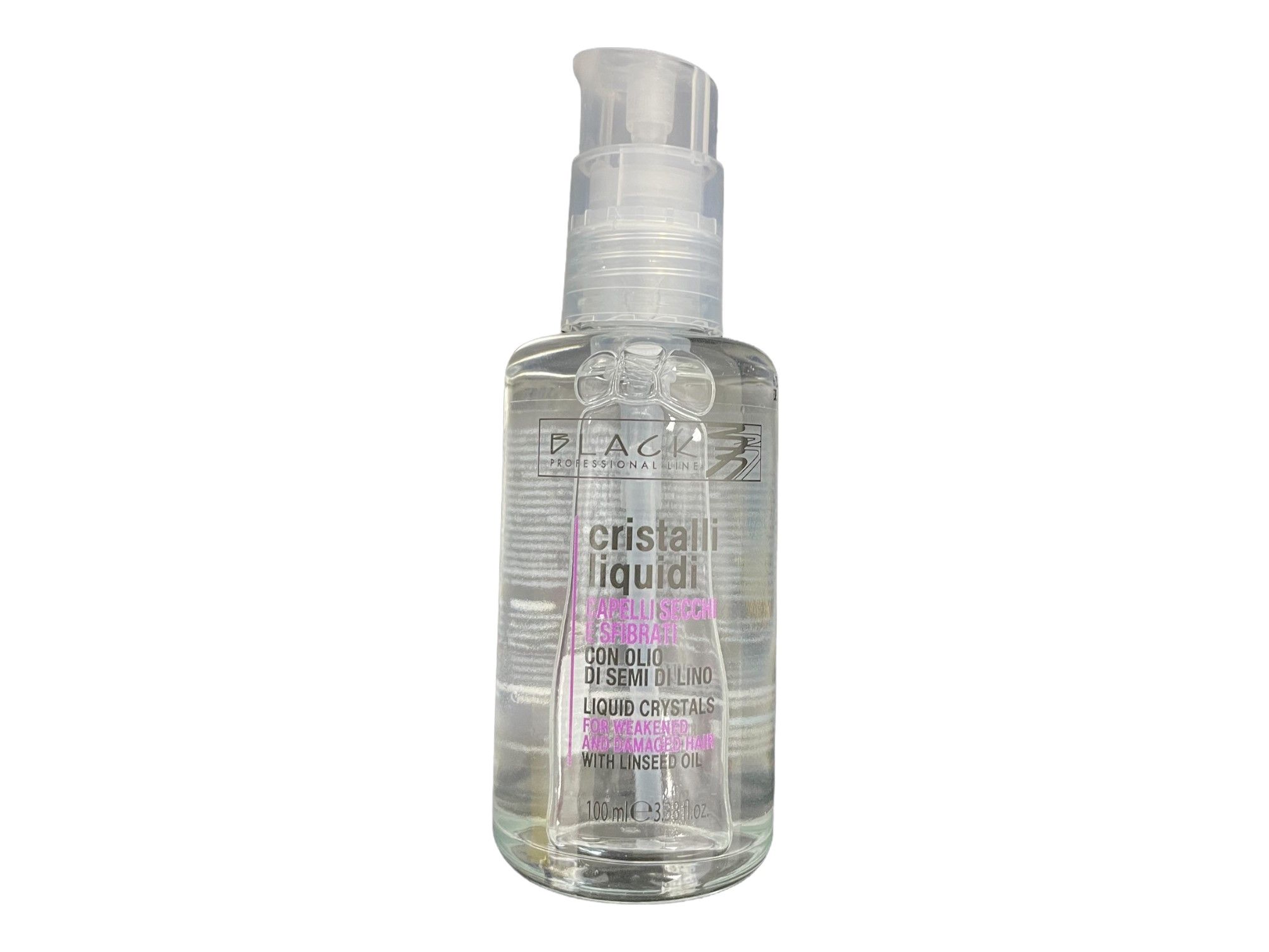 Black Professional Line Liquid Crystals For Weak And Damaged Hair With Linseed Oil 100ml
