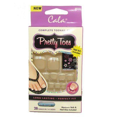 Cala French White Toe Nails, 28 Pieces