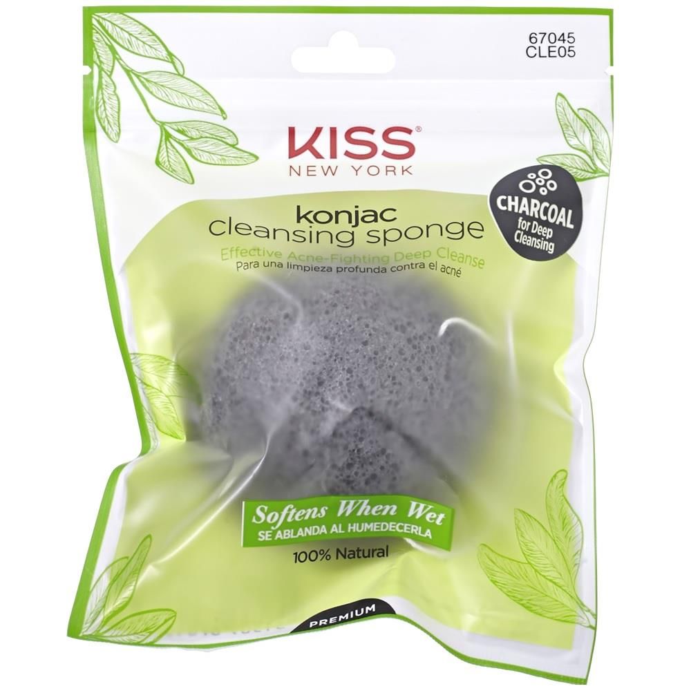 Kiss Konjac Cleansing Charcoal Sponge
