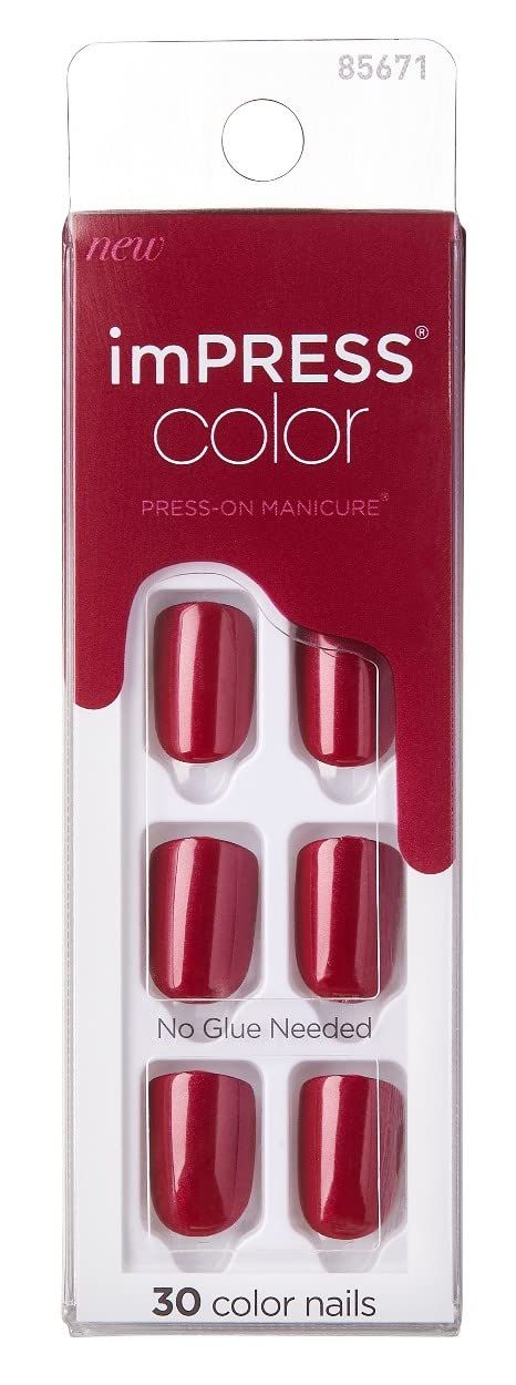 Impress Press on Fake Nails - 028 Red Velvet