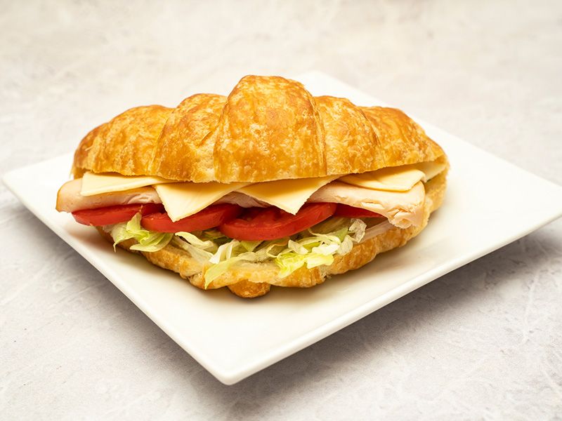 Turkey With Cheddar Cheese Slices Croissant