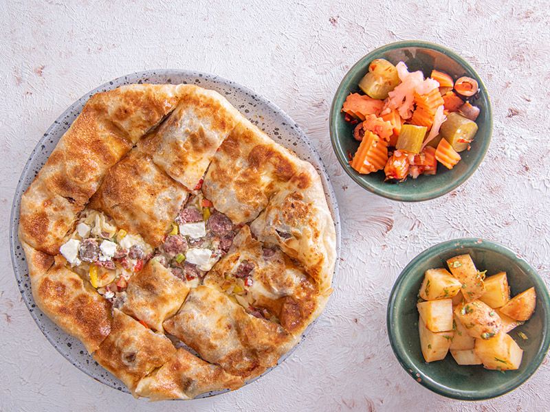 Kiri cheese sausage pie