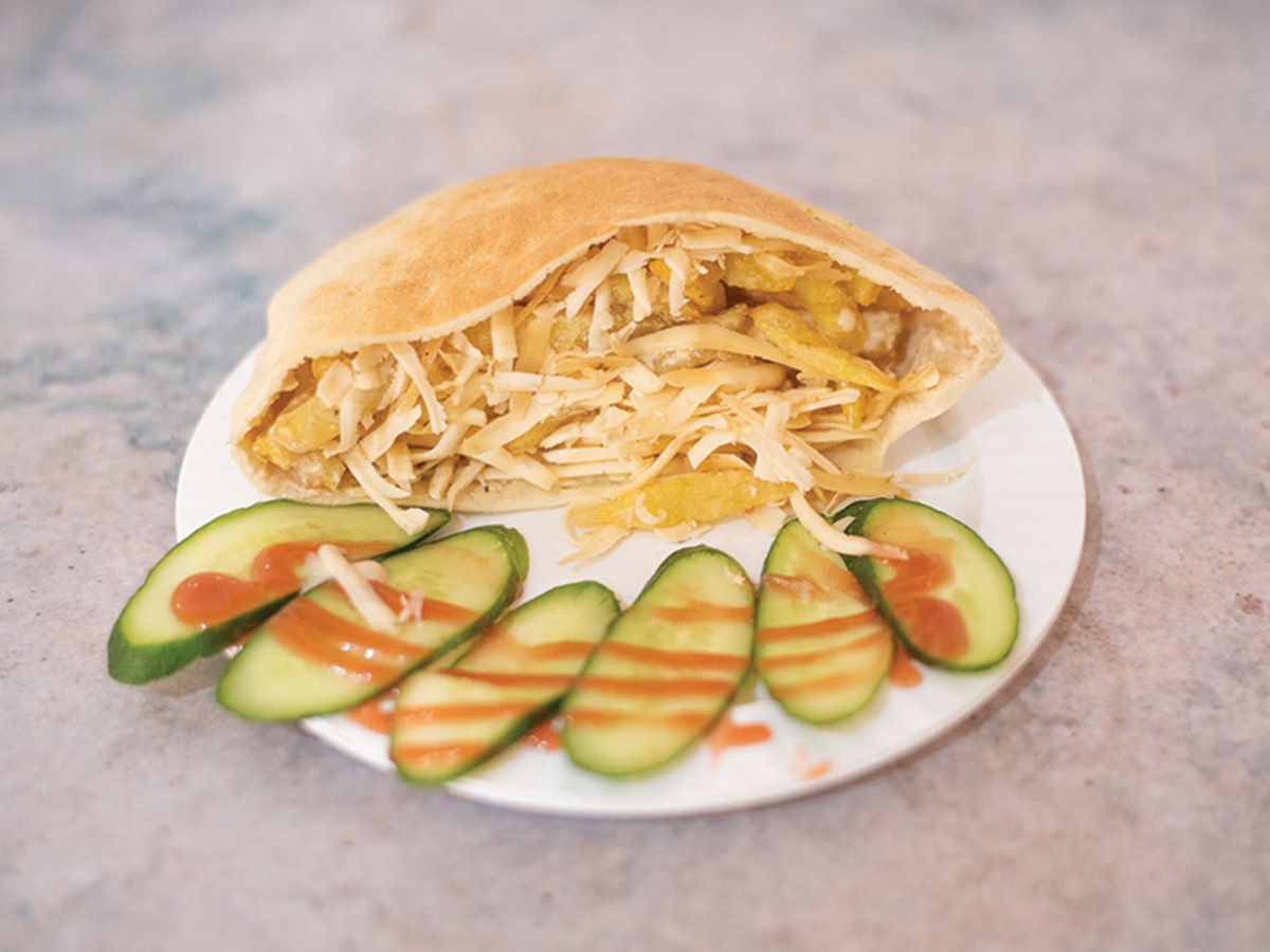 Potato sandwich with Romy cheese