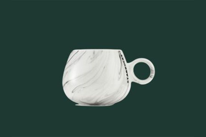 10oz Bulb Marbled Ceramic Mug