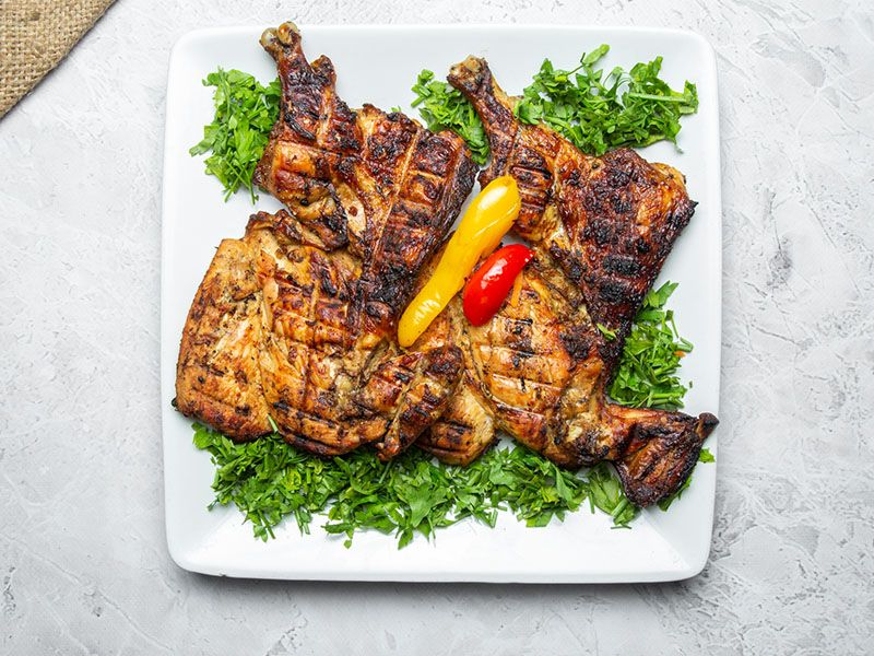 Charcoal-grilled chicken