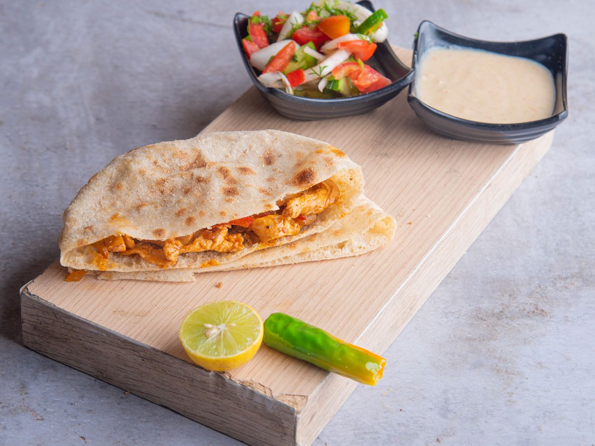 Chicken Fajita Baladi Bread Sandwich