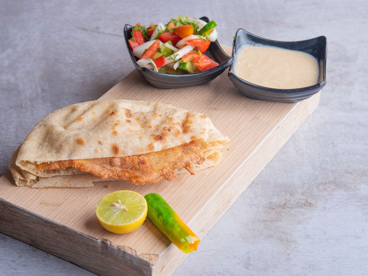 Chicken Pane Baladi Bread Sandwich