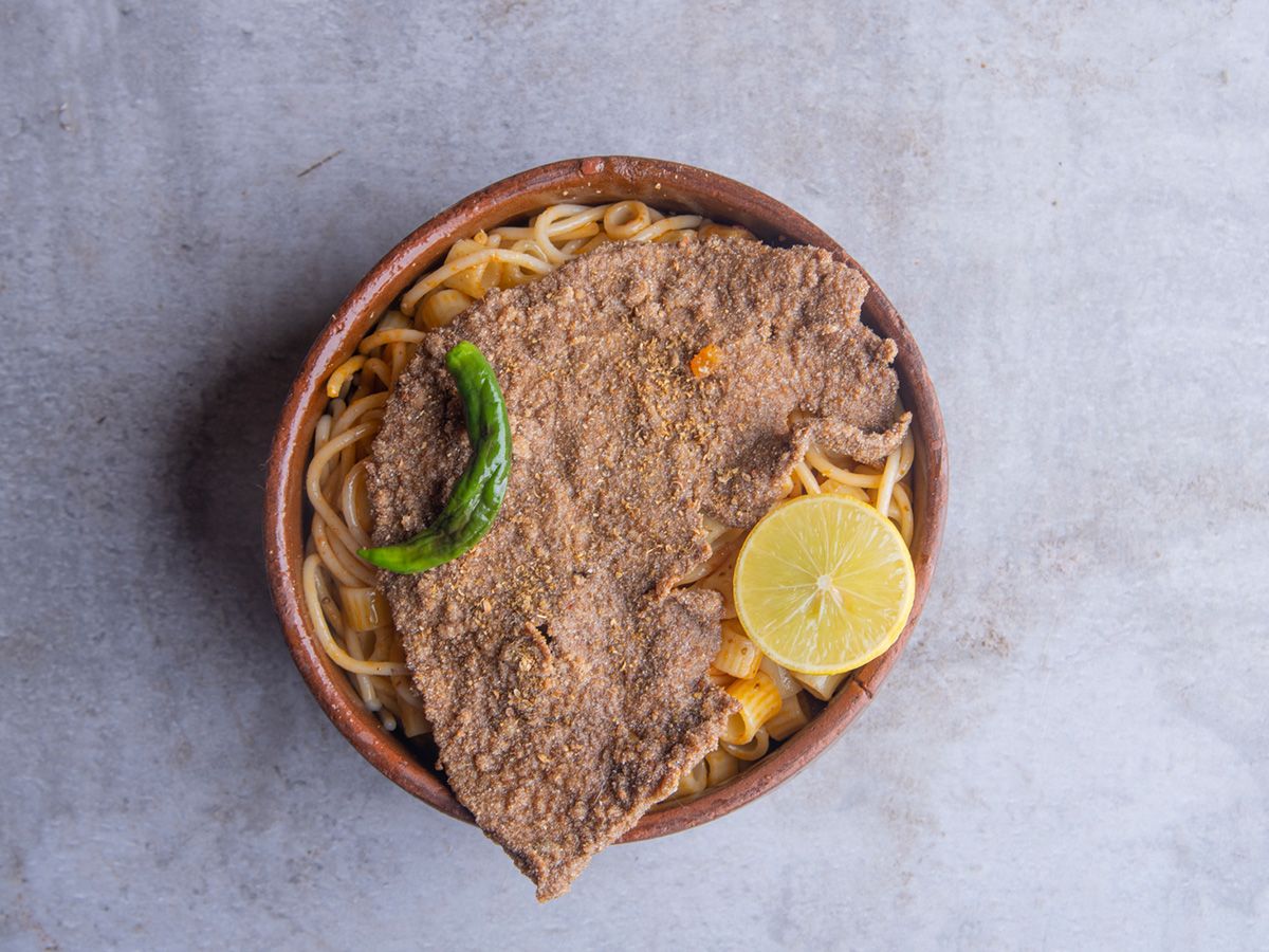 Fried liver pasta