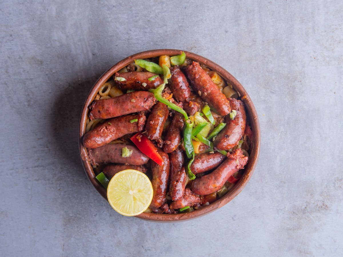 Oriental Sausage With Mozzarella Cheese Casserole
