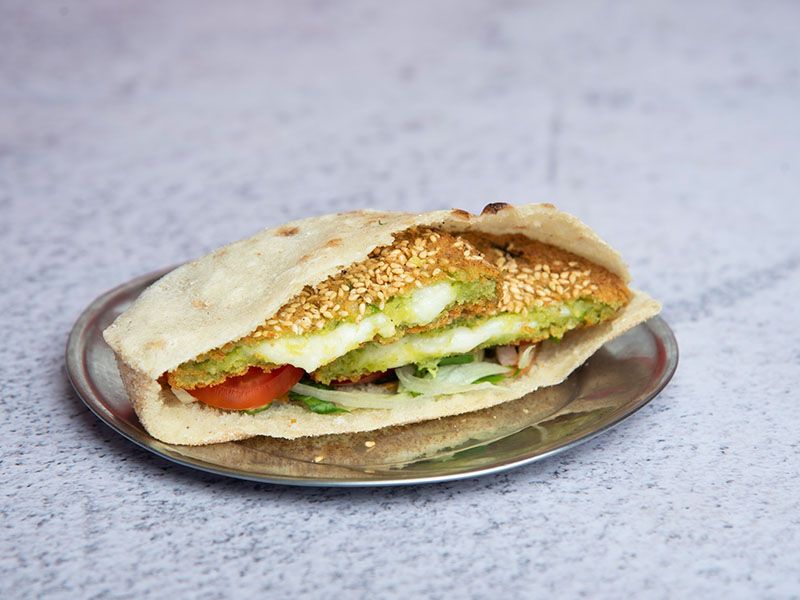 Taamia With Mozzarella And Roumi Sandwich