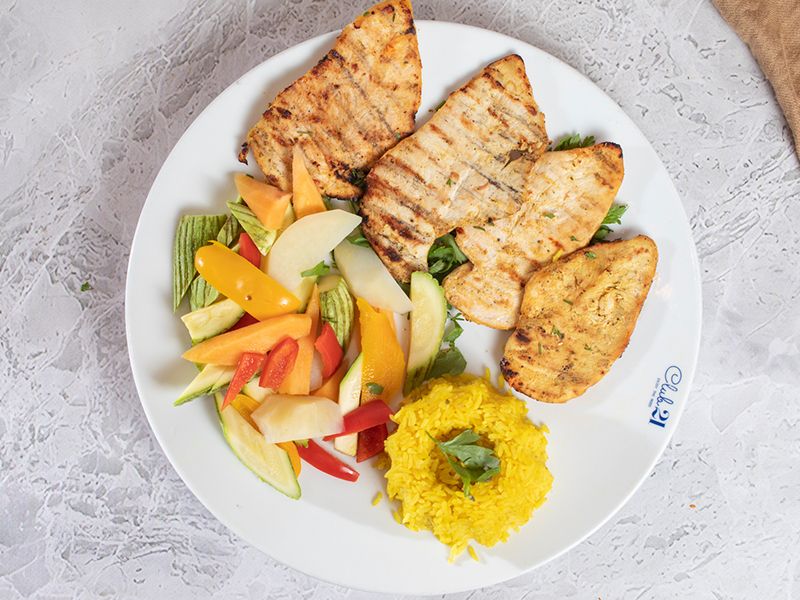 Charcoal Grilled Chicken Breasts Platter
