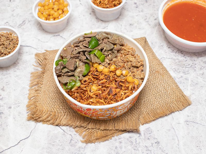 Koshary with meat mix