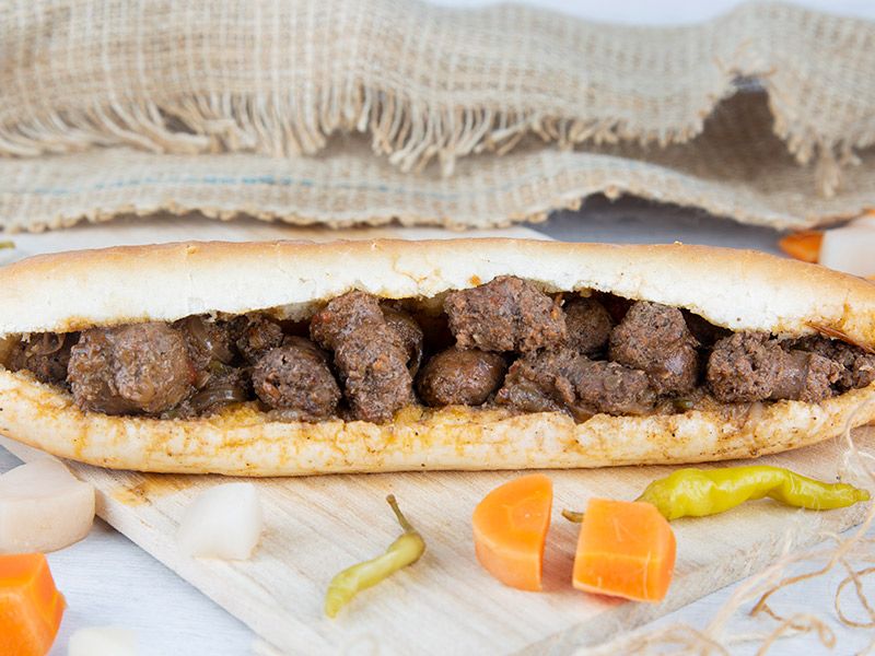 Grilled Oriental Sausage Sandwich