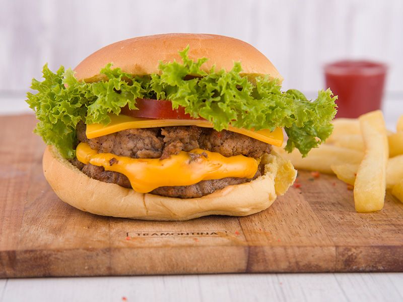 Beef Burger With Cheese Sandwich