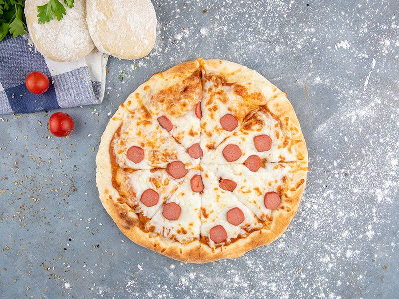 Hot Dog And Mushroom Pizza