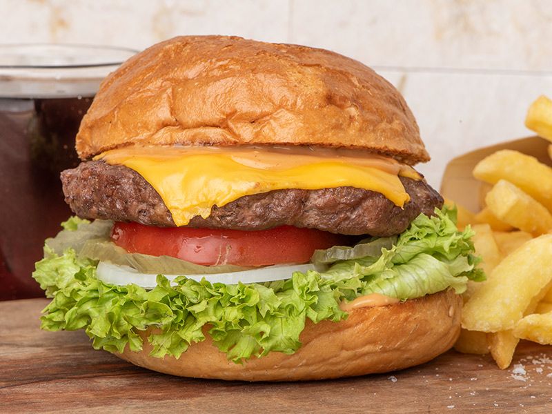 Charcoal cheese burger