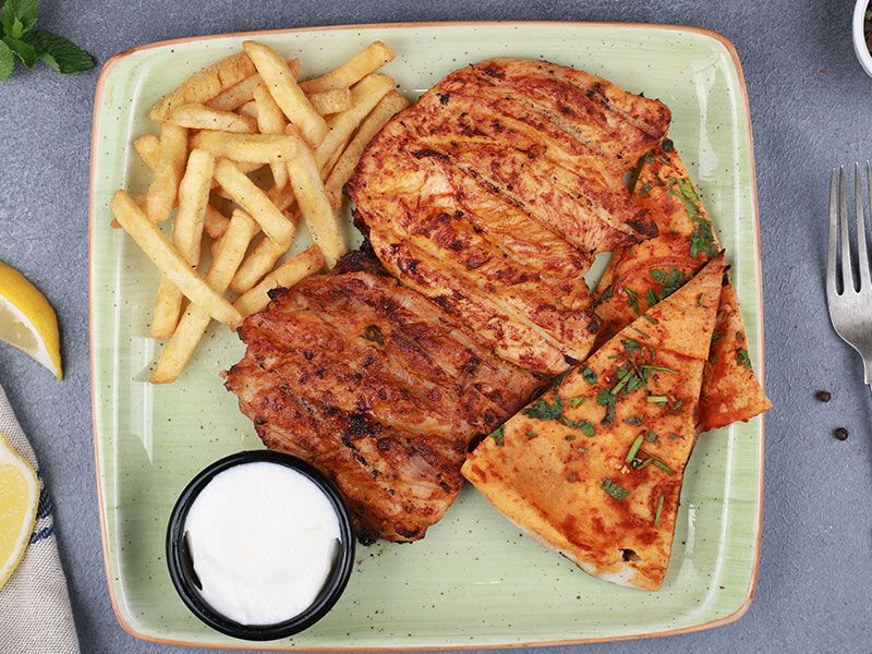 Quarter Charcoal Grilled Chicken Breast Meal