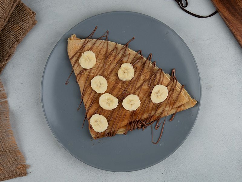 Chocolate crepe with banana