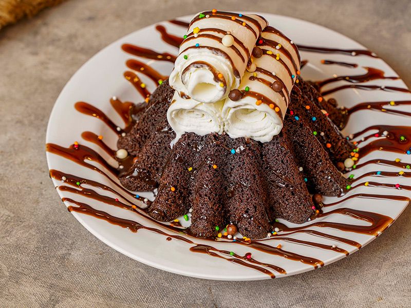 Molten Cake With Ice Cream