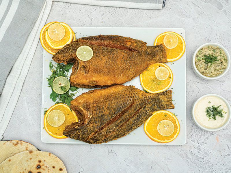 Fried Tilapia Meal And Seafood Soup