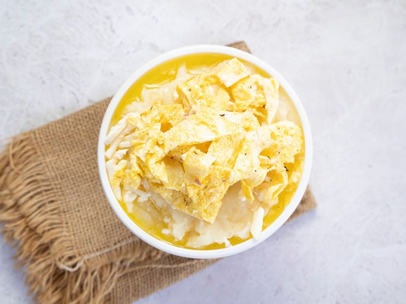 Mashed Potatoes Box with Omelette