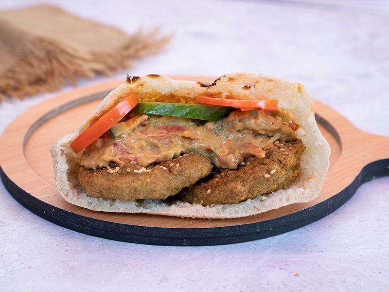Ta'ameya with aged cheese