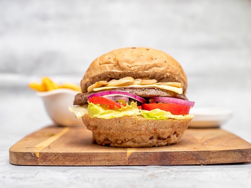 Beef Burger with Mushroom and Cheese