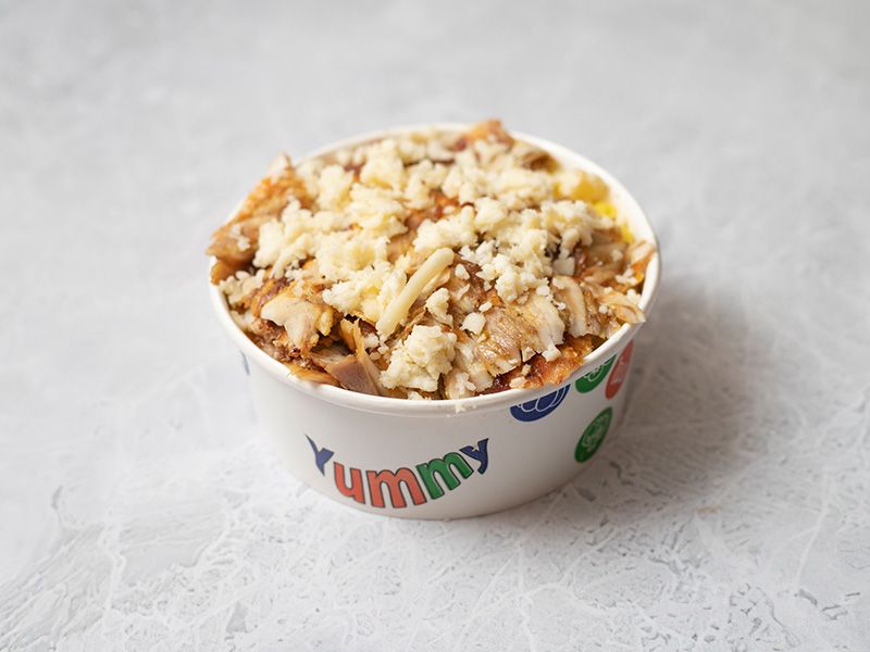 Chicken Shawarma Fatteh With Mozzarella Cheese