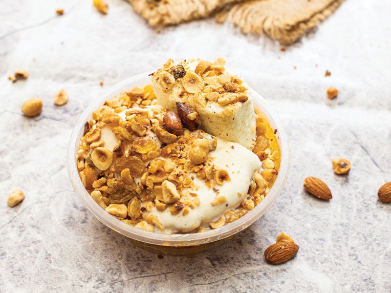 Ashura With Ice Cream And Nuts