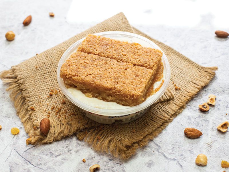Rice Pudding with basbousa