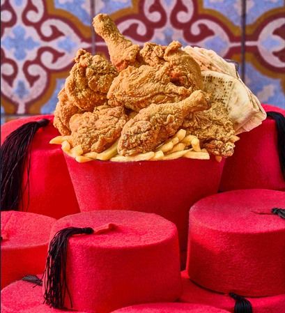 A whole crispy fried chicken