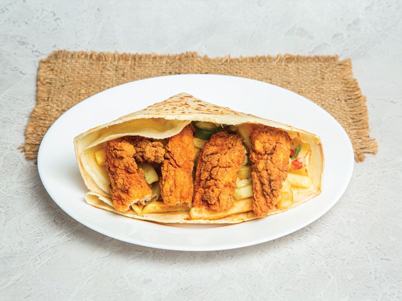 Chicken Strips With French Fries Crepe